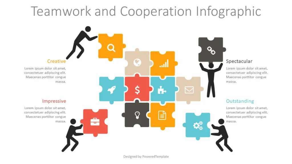 Teamwork and Cooperation Infographic